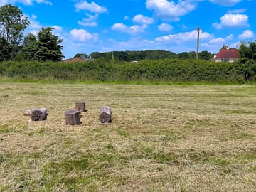 Grass tent pitch