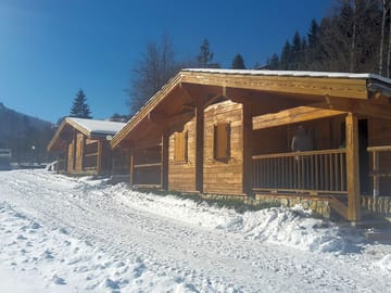 Beautiful chalets under the snow