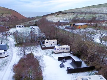 Hard standing pitch around the bar site