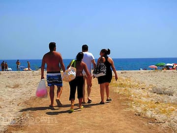 It's a short walk to the beach