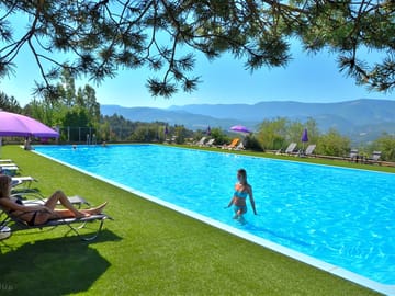 Swimming pool with mountain views