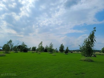 Looking west from the camping field