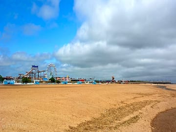 Skegness beach, a mile away