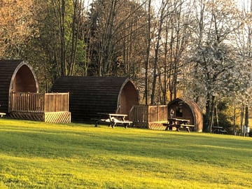 View of camping pods