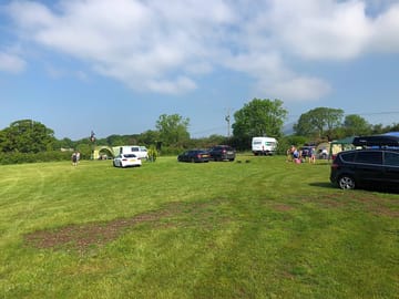 View of lakeside tent field