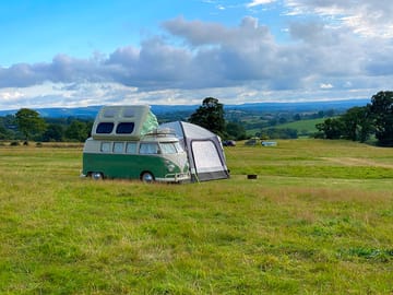 Great views and relaxed camping at Holyrood Farm campsite.