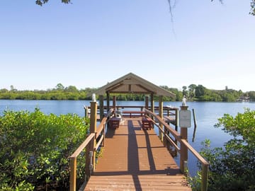 Pier and gazebo over the river