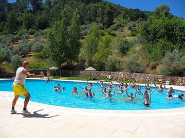 The lifeguard turns aquagym teacher