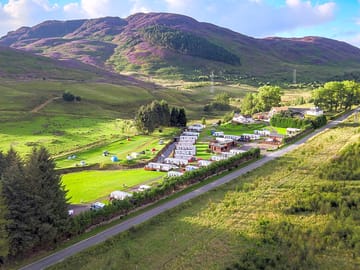 View across the site with Dun Coillich in the background