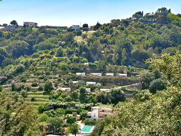 Campsite tucked into the hillside