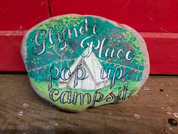 A lovely painted stone gifted by one of our campers