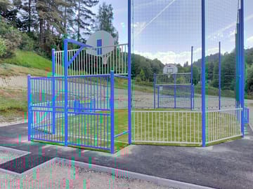 Football and basketball court