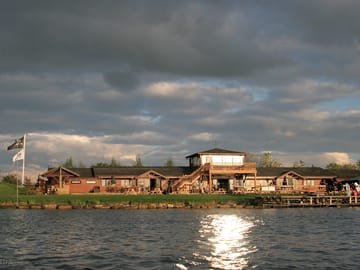 View of clubhouse from the main lake