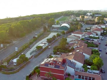 Aerial view of the campsite