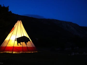 The tipi at night