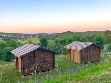 View across the lodges