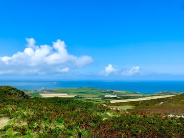 View from the site over strumble head to the sea