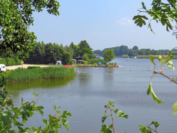 Large lake with canoe and pedalo rental