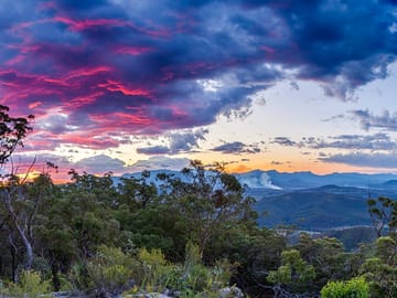 Sunset over the surrounding national park