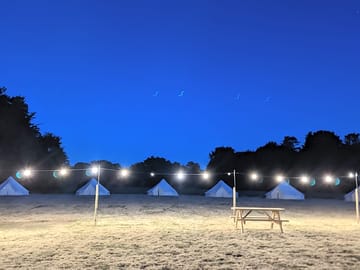 Festoon lighting and night sky