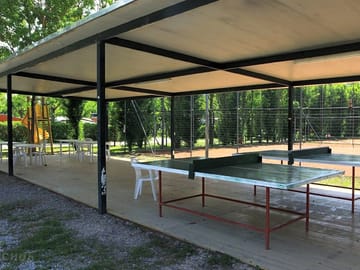 Covered table tennis area