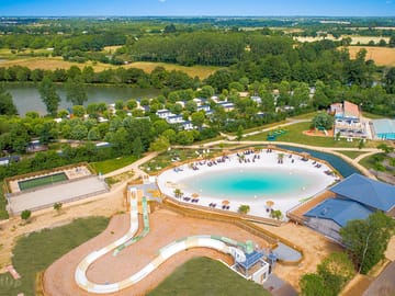 Aerial view of the pool complex