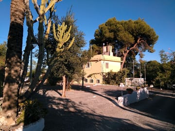 Outside the reception building