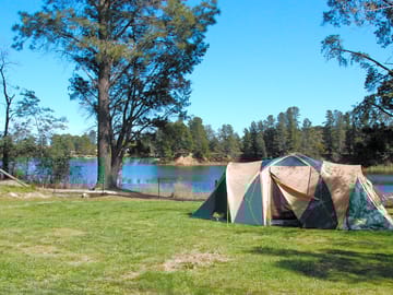 Lake views from a grass pitch