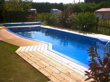 Heated outdoor swimming pool