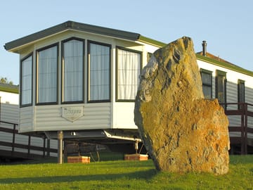 Exterior of a two-bedroom caravan
