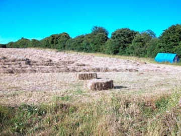 Hay making before campers arrive