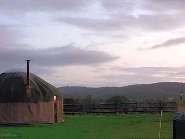 Moody october skies over the yurt