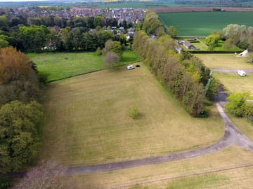 Aerial view over the caravan pitches