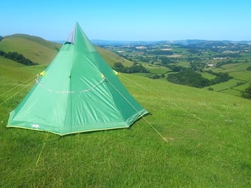 Pitch with tent