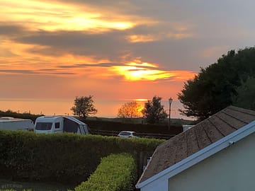 Early june sunset over cardigan bay