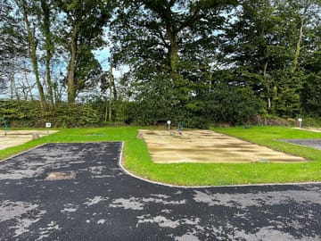 Hardstanding pitch with electric hookup and grey water disposal