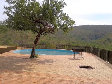 Sunny and shaded spots by the pool