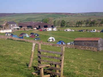 The campsite on a glorious summers day.