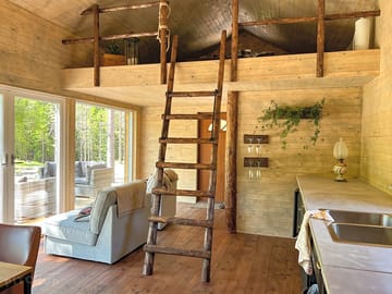 Interior with mezzanine bedroom