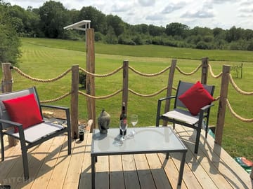 View of garden from the yurt's deck