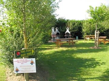 The picnic area with barbecues