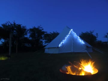Bell tent at night