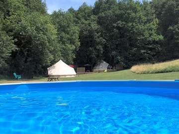 View of the campsite from the pool
