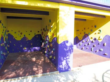 Rock climbing in the play area