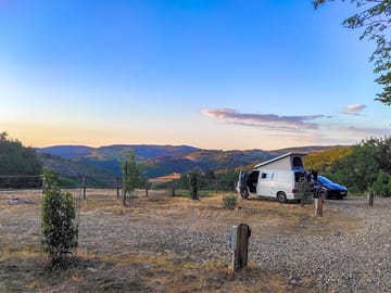 Van pitch with spectacular Tuscan views