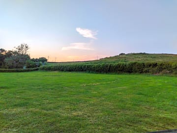 Camping field in the evening