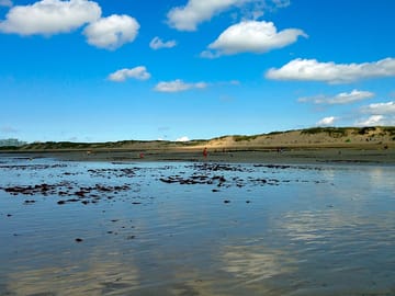 The beach is only a four minute stroll from the campsite