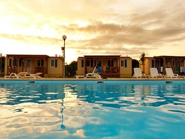 Relaxing by the pool