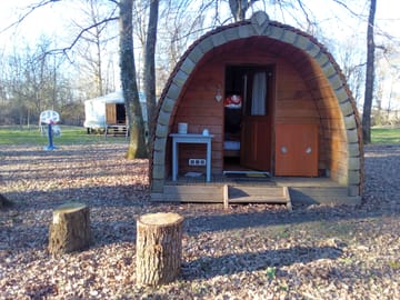 Outside the hut