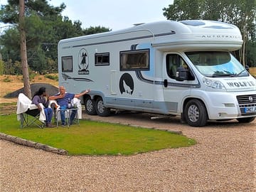 Motorhome pitched on site
